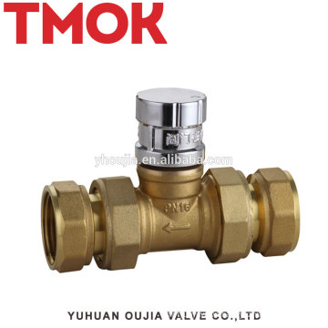 New internal thread brass color Magnetic lock stop valve Dn20